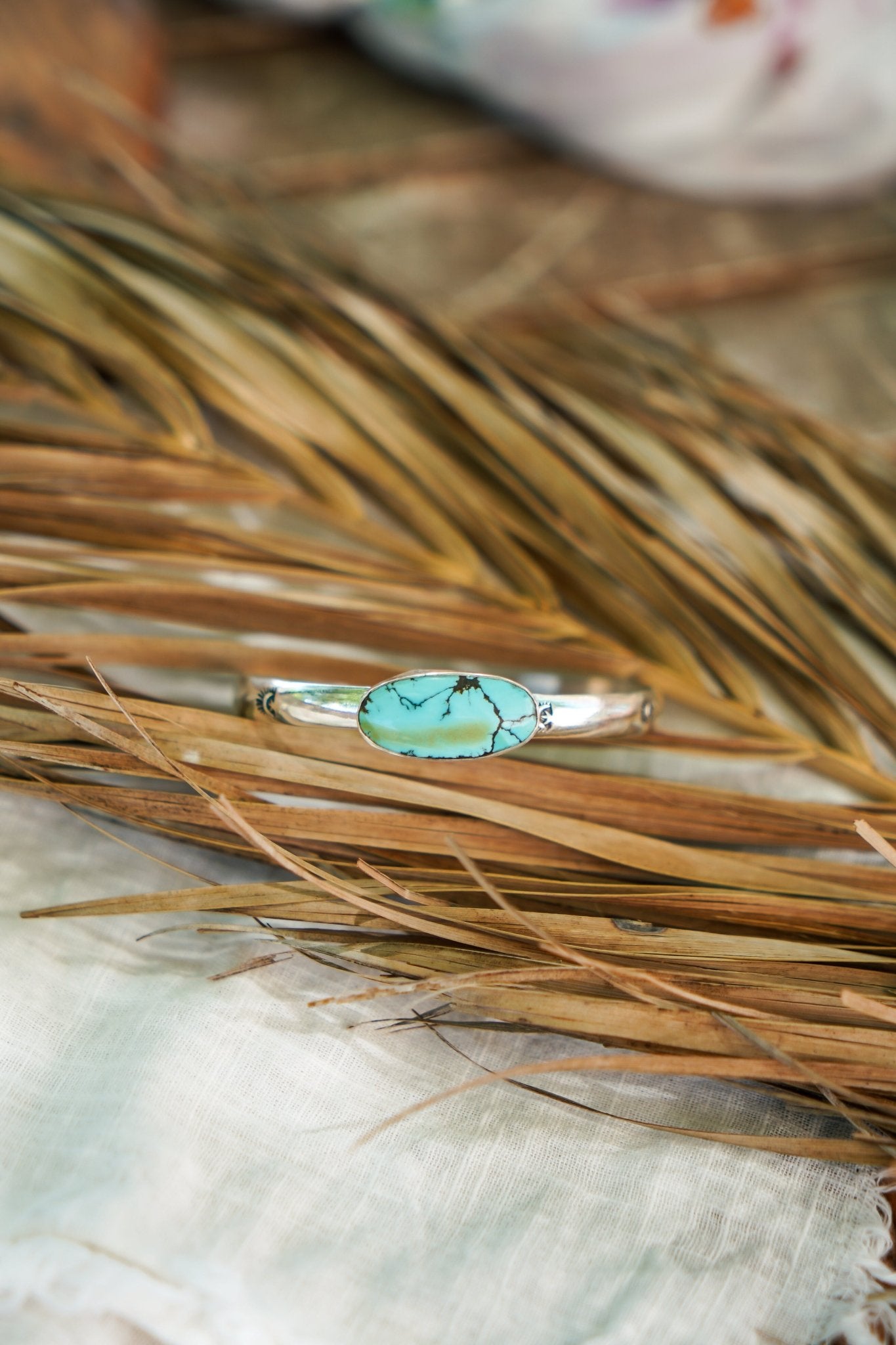 Stacking Cuff in Hubei Turquoise - Golden Road Crafted