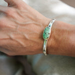 Stacking Cuff in Hubei Turquoise - Golden Road Crafted