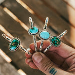 Stacking Cuff in Sonoran Mountain Turquoise - Golden Road Crafted