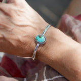 Stacking Cuff in Sonoran Mountain Turquoise - Golden Road Crafted