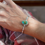 Stacking Cuff in Sonoran Mountain Turquoise - Golden Road Crafted