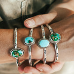 Stacking Cuff in Sonoran Mountain Turquoise - Golden Road Crafted