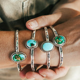 Stacking Cuff in Sonoran Mountain Turquoise - Golden Road Crafted
