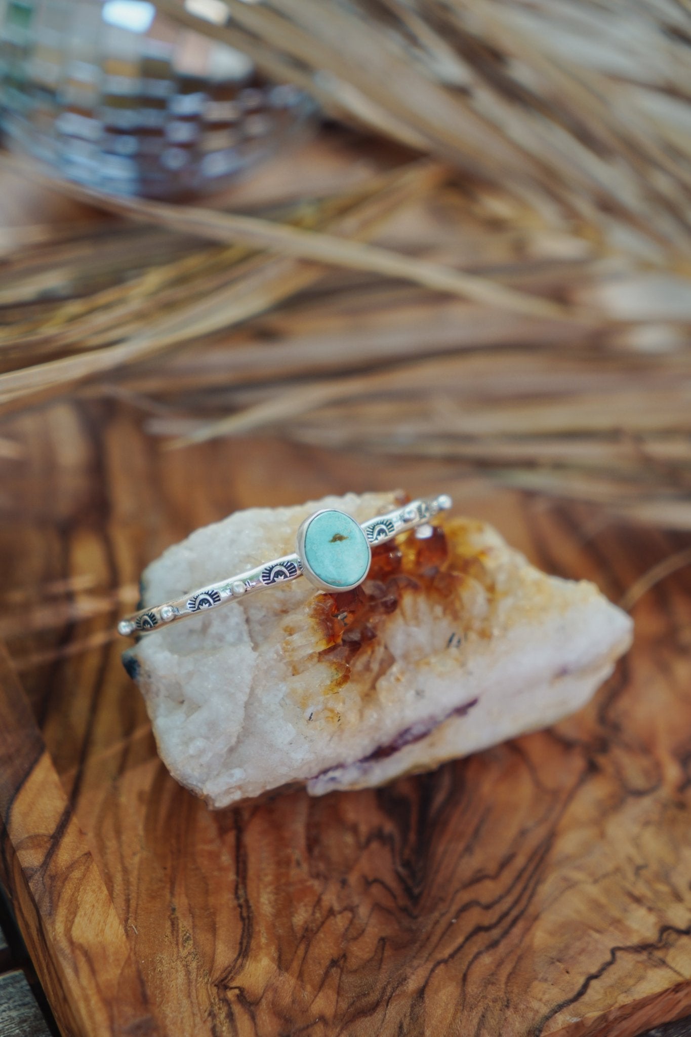 Stacking Cuff in Sonoran Mountain Turquoise - Golden Road Crafted