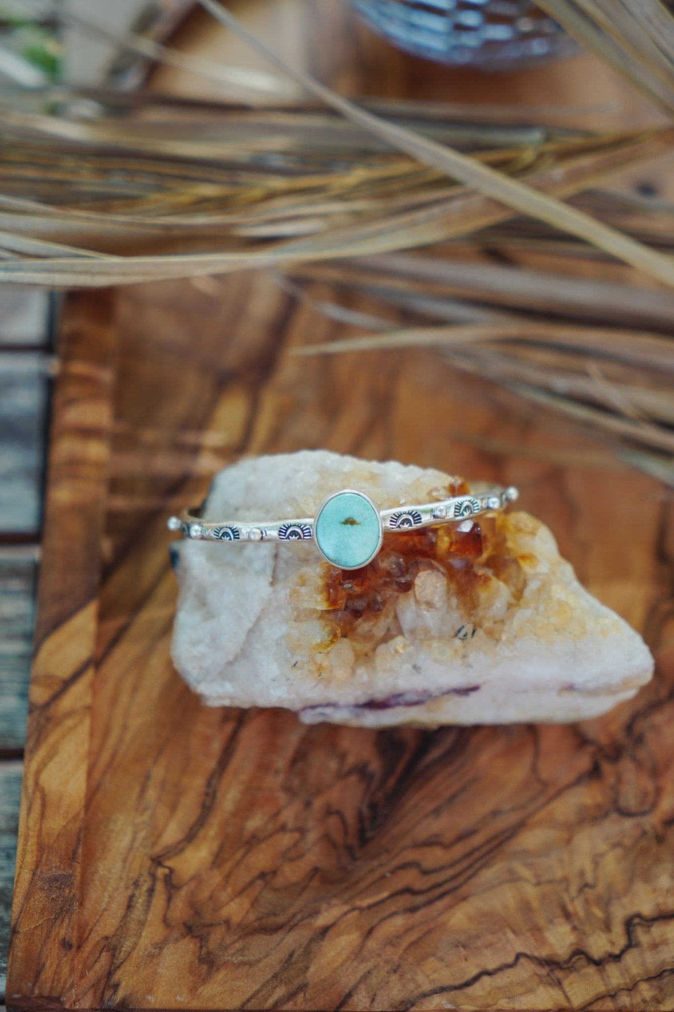 Stacking Cuff in Sonoran Mountain Turquoise - Golden Road Crafted
