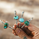 Stacking Cuff in Sonoran Mountain Turquoise - Golden Road Crafted