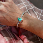 Stacking Cuff in Sonoran Mountain Turquoise - Golden Road Crafted