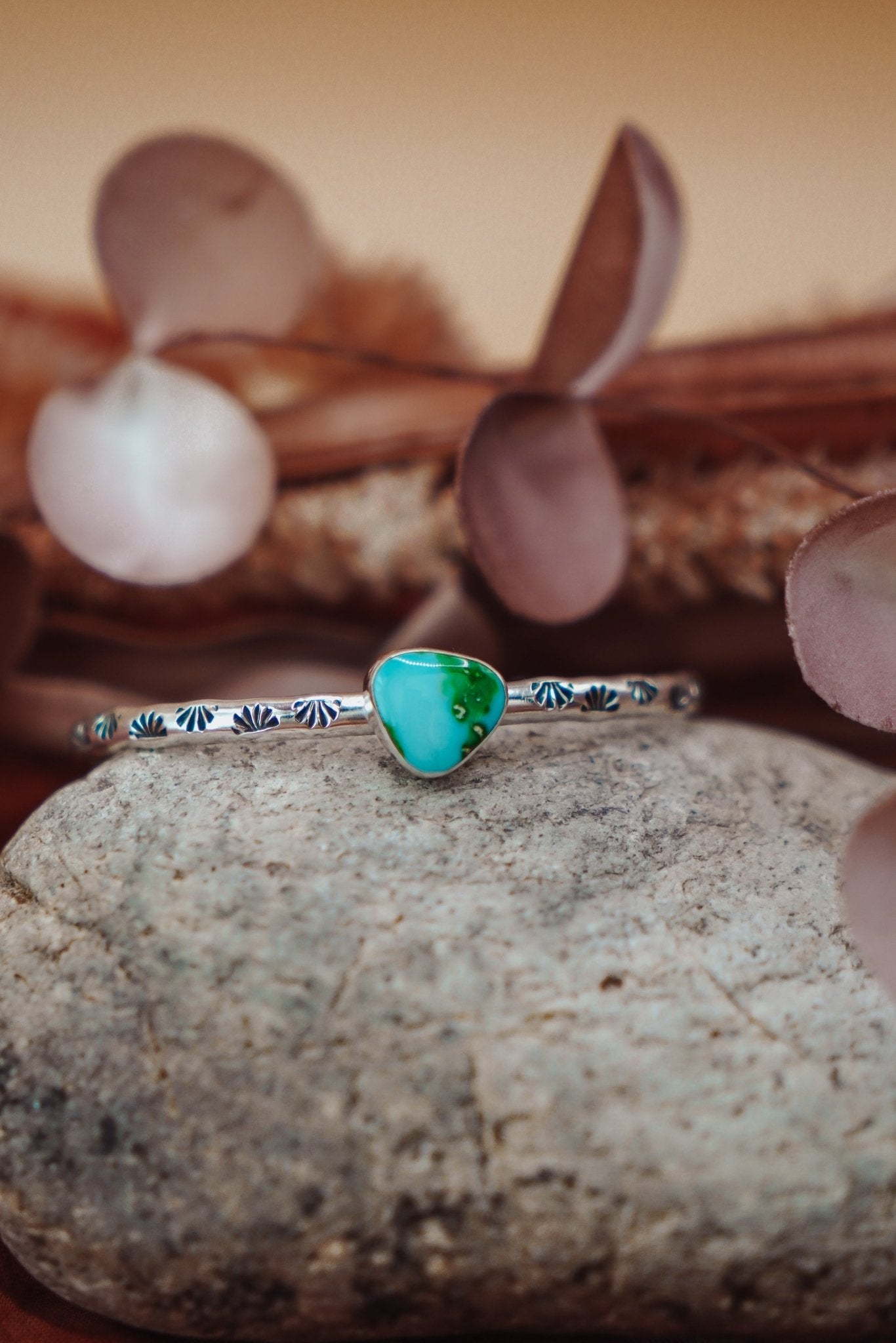 Stacking Cuff in Sonoran Mountain Turquoise - Golden Road Crafted