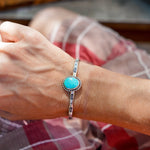 Stacking Cuff in Sonoran Mountain Turquoise - Golden Road Crafted