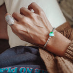 Stacking Cuff in Sonoran Mountain Turquoise - Golden Road Crafted