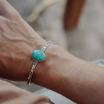 Stacking Cuff in Whitewater Turquoise - Golden Road Crafted