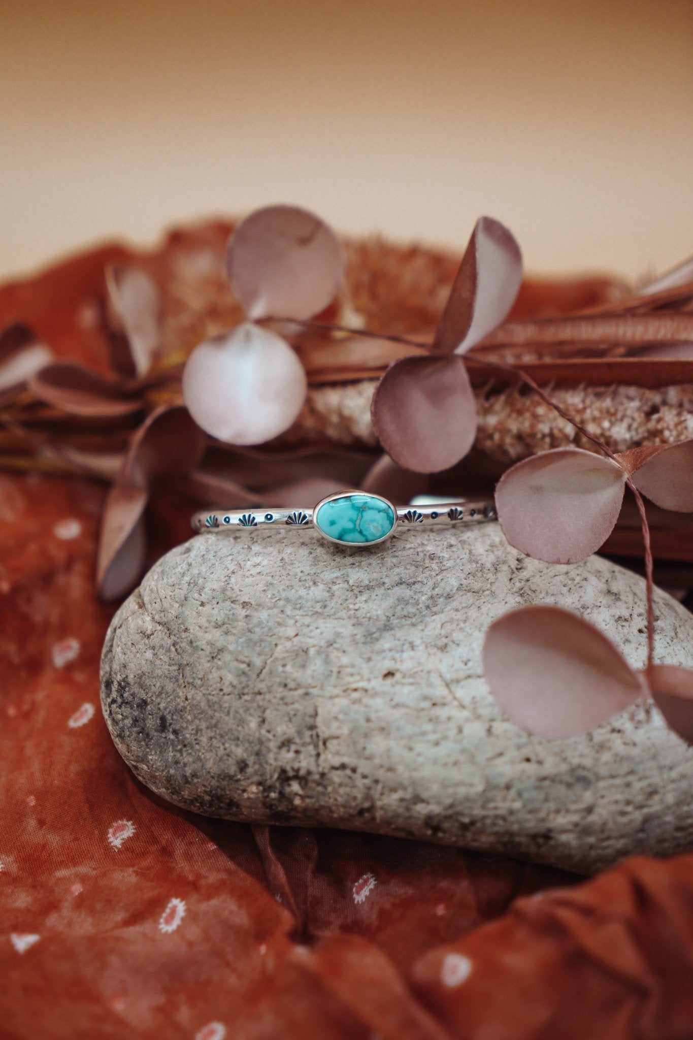 Stacking Cuff in Whitewater Turquoise - Golden Road Crafted