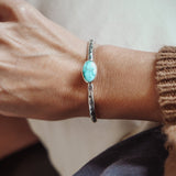Stacking Cuff in Whitewater Turquoise - Golden Road Crafted