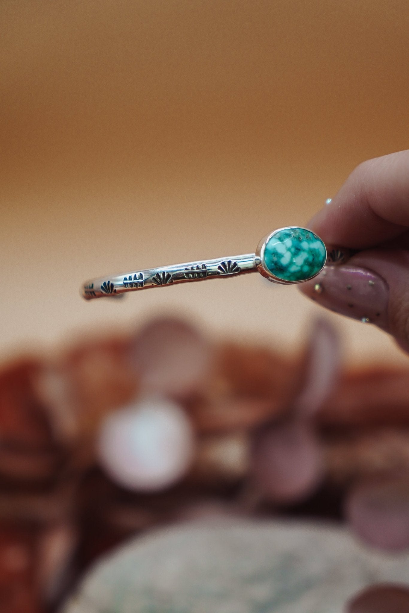 Stacking Cuff in Whitewater Turquoise - Golden Road Crafted