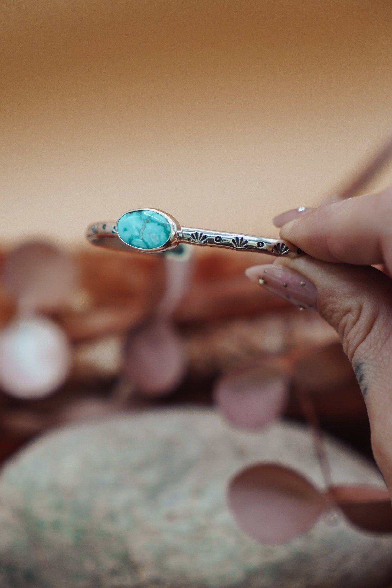 Stacking Cuff in Whitewater Turquoise - Golden Road Crafted