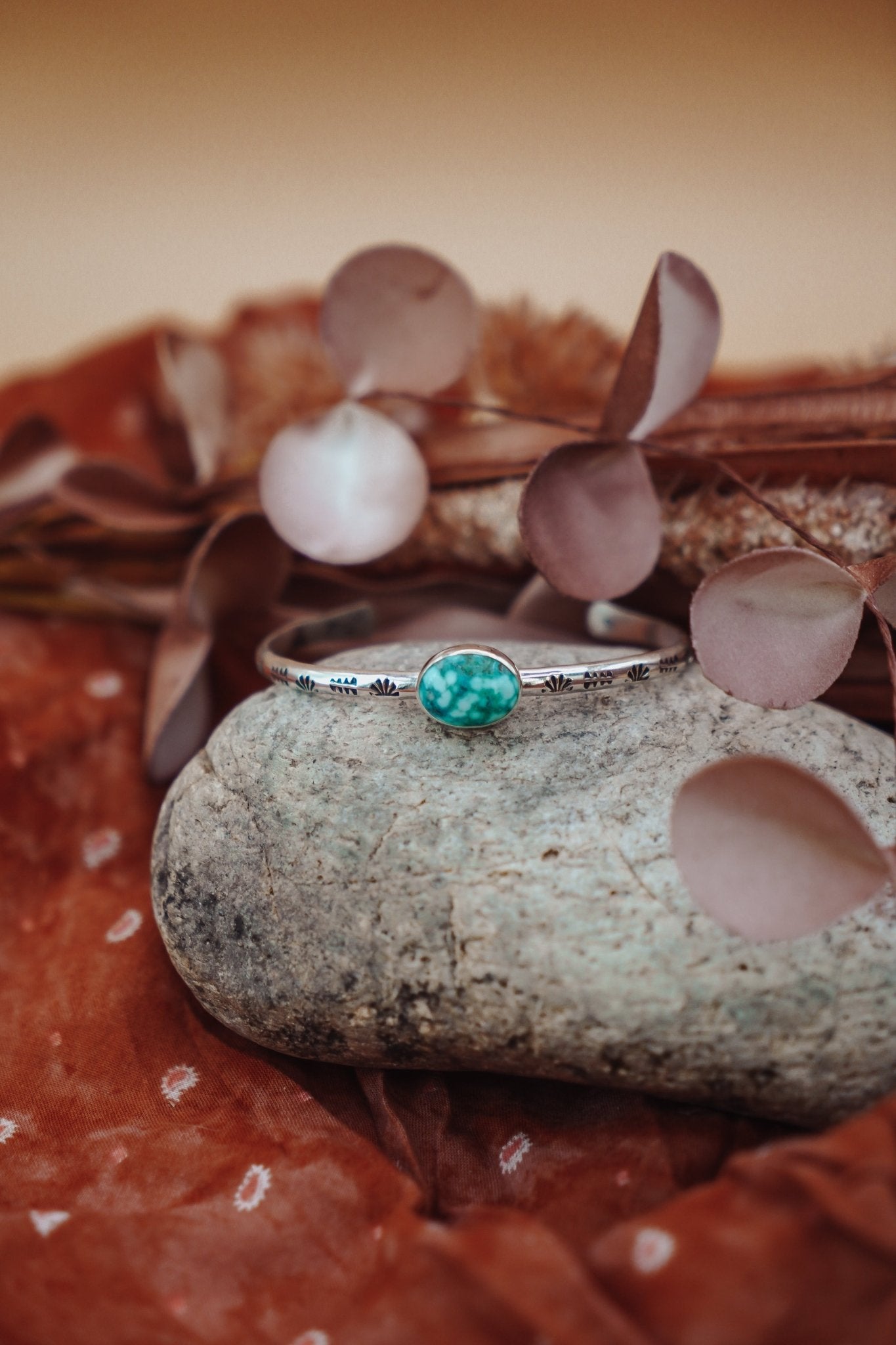 Stacking Cuff in Whitewater Turquoise - Golden Road Crafted