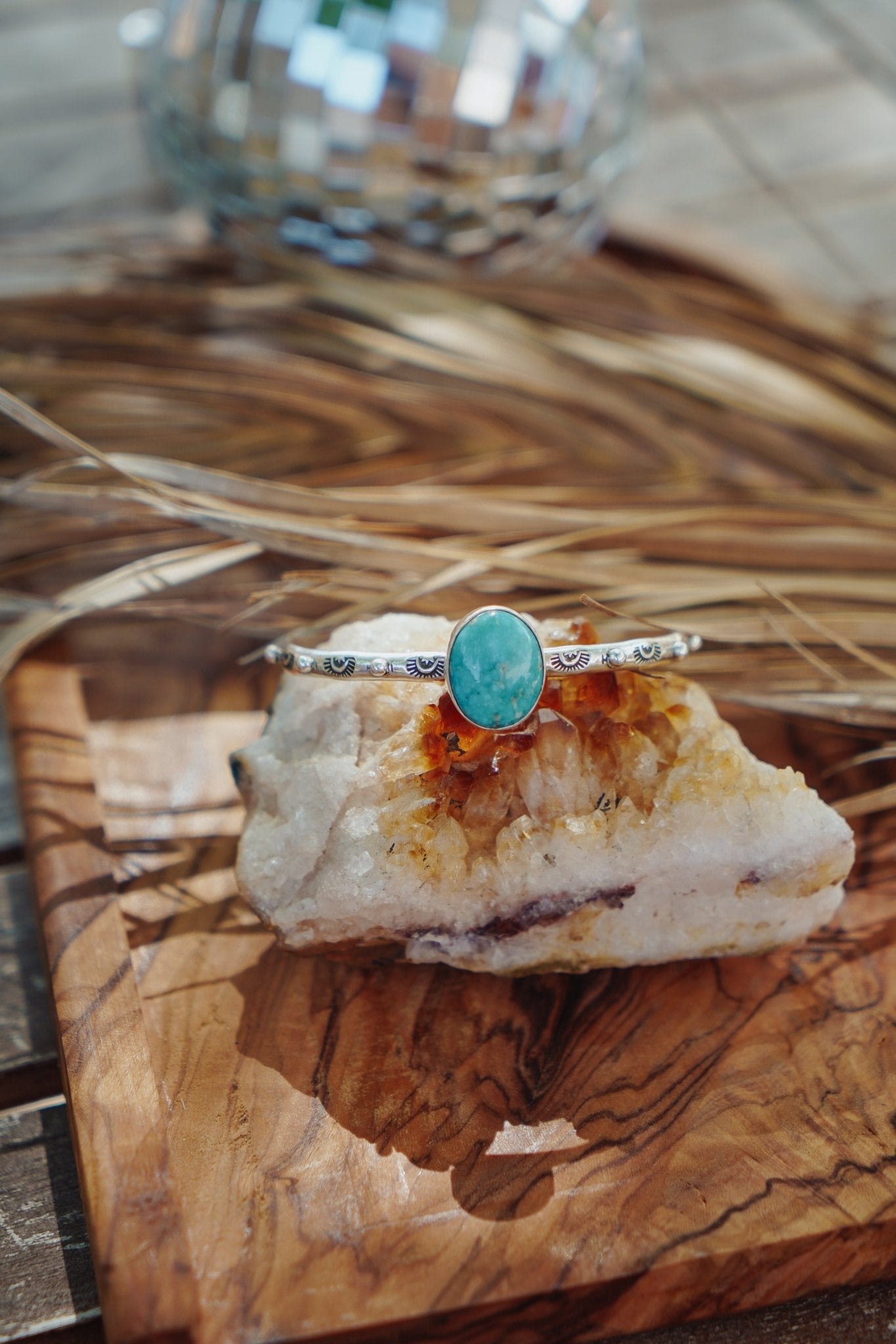 Stacking Cuff in Whitewater Turquoise - Golden Road Crafted