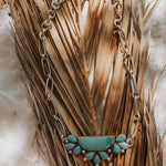Statement Choker in Hubei & Kingman Turquoise - Golden Road Crafted