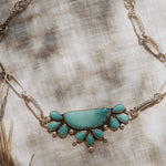 Statement Choker in Hubei & Kingman Turquoise - Golden Road Crafted