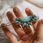 Statement Choker in Hubei & Kingman Turquoise - Golden Road Crafted
