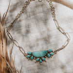 Statement Choker in Hubei & Kingman Turquoise - Golden Road Crafted