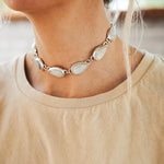 Statement Choker in Rainbow Moonstone - Golden Road Crafted