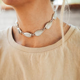 Statement Choker in Rainbow Moonstone - Golden Road Crafted