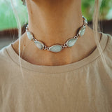 Statement Choker in Rainbow Moonstone - Golden Road Crafted