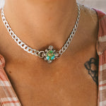 Statement Choker in Sonoran Mountain Turquoise - Golden Road Crafted