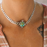 Statement Choker in Sonoran Mountain Turquoise - Golden Road Crafted