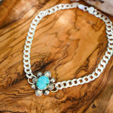 Statement Choker in Sonoran Mountain Turquoise - Golden Road Crafted