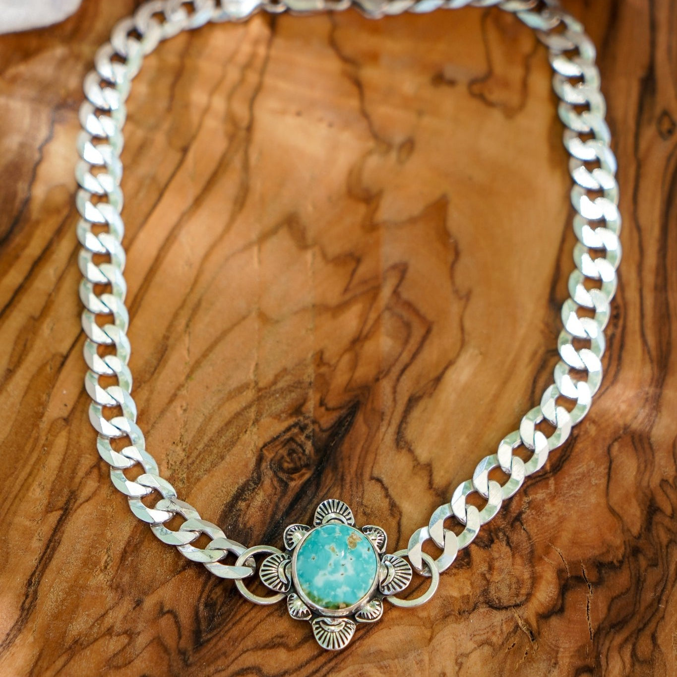 Statement Choker in Sonoran Mountain Turquoise - Golden Road Crafted