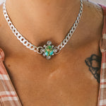 Statement Choker in Sonoran Mountain Turquoise - Golden Road Crafted