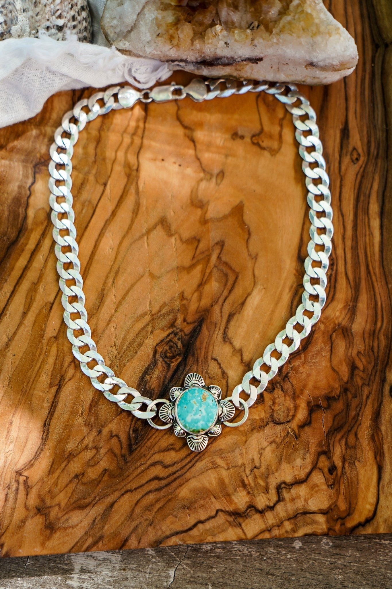 Statement Choker in Sonoran Mountain Turquoise - Golden Road Crafted