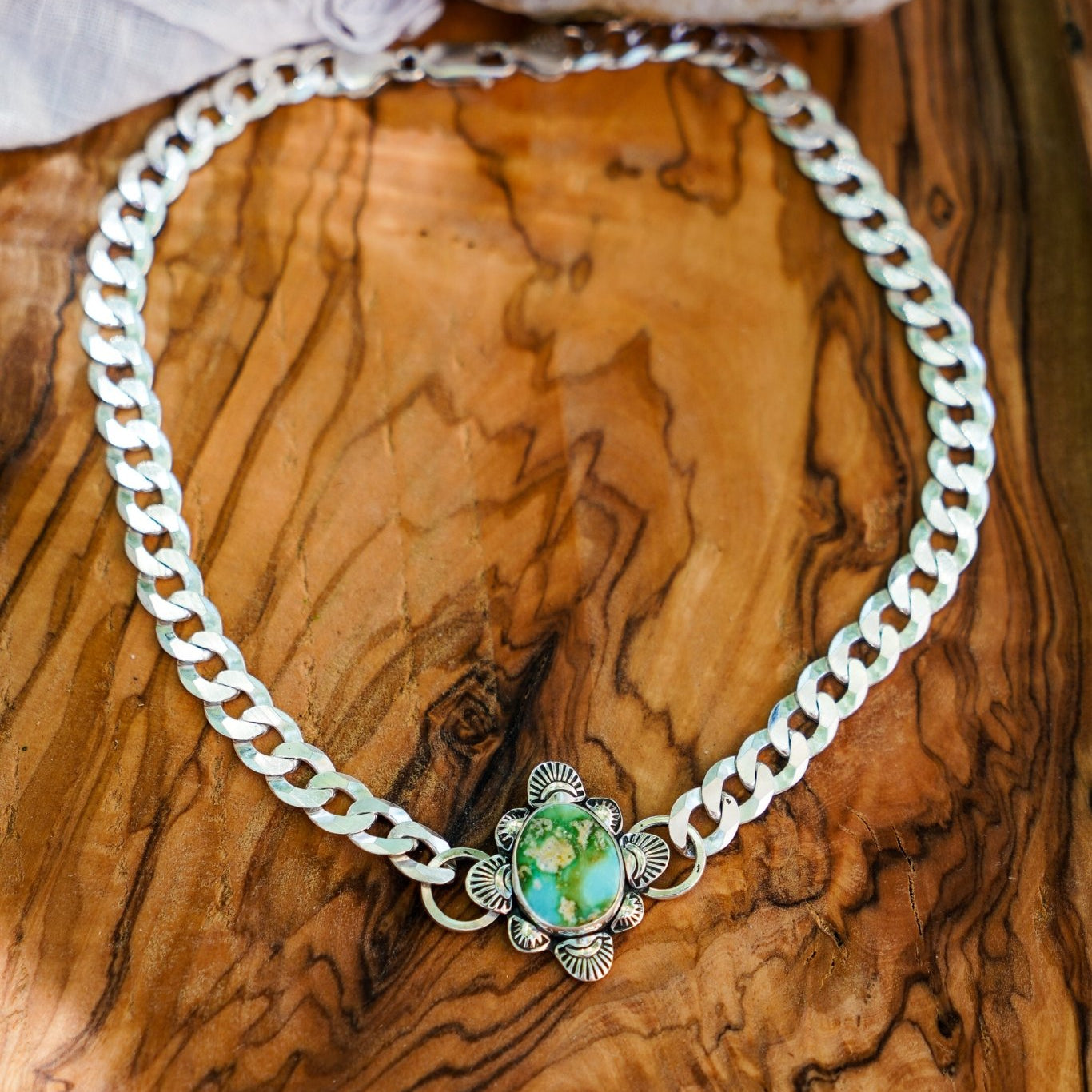 Statement Choker in Sonoran Mountain Turquoise - Golden Road Crafted