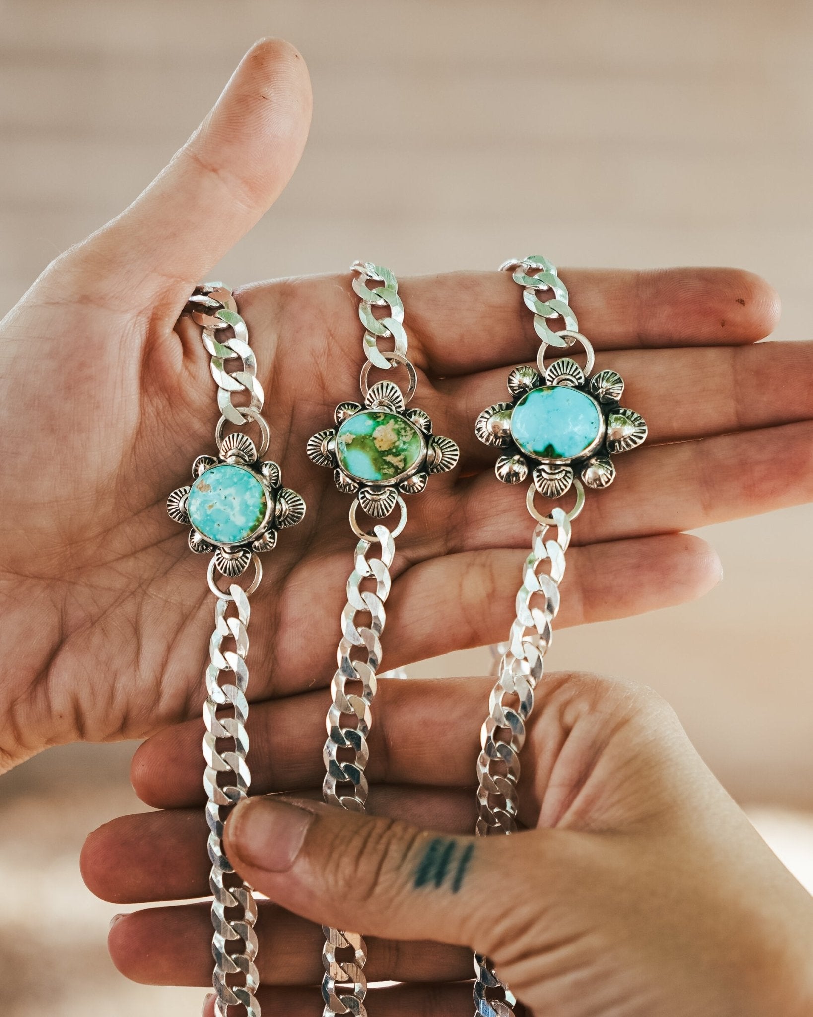 Statement Choker in Sonoran Mountain Turquoise - Golden Road Crafted