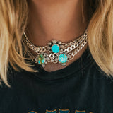 Statement Choker in Sonoran Mountain Turquoise - Golden Road Crafted