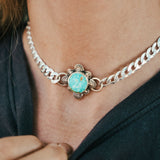 Statement Choker in Sonoran Mountain Turquoise - Golden Road Crafted