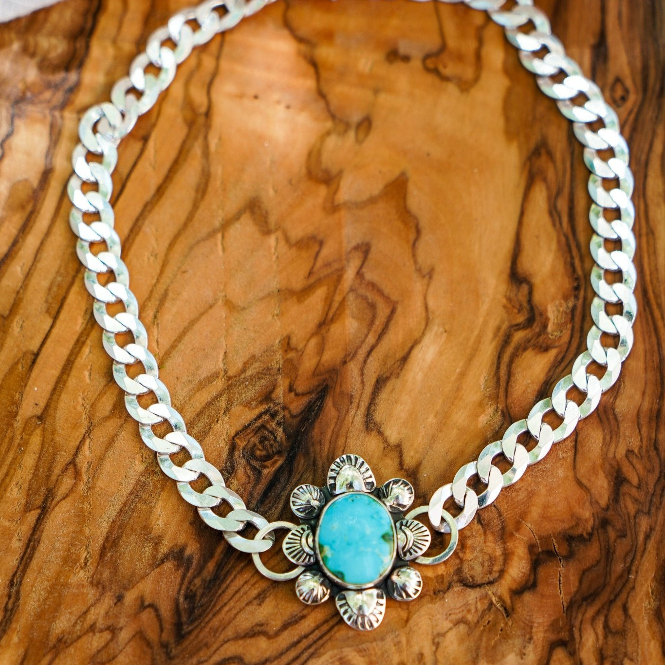 Statement Choker in Sonoran Mountain Turquoise - Golden Road Crafted
