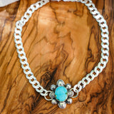 Statement Choker in Sonoran Mountain Turquoise - Golden Road Crafted