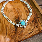 Statement Choker in Sonoran Mountain Turquoise - Golden Road Crafted