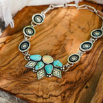 Statement Choker in Sonoran Mountain Turquoise & Ethiopian Opal - Golden Road Crafted