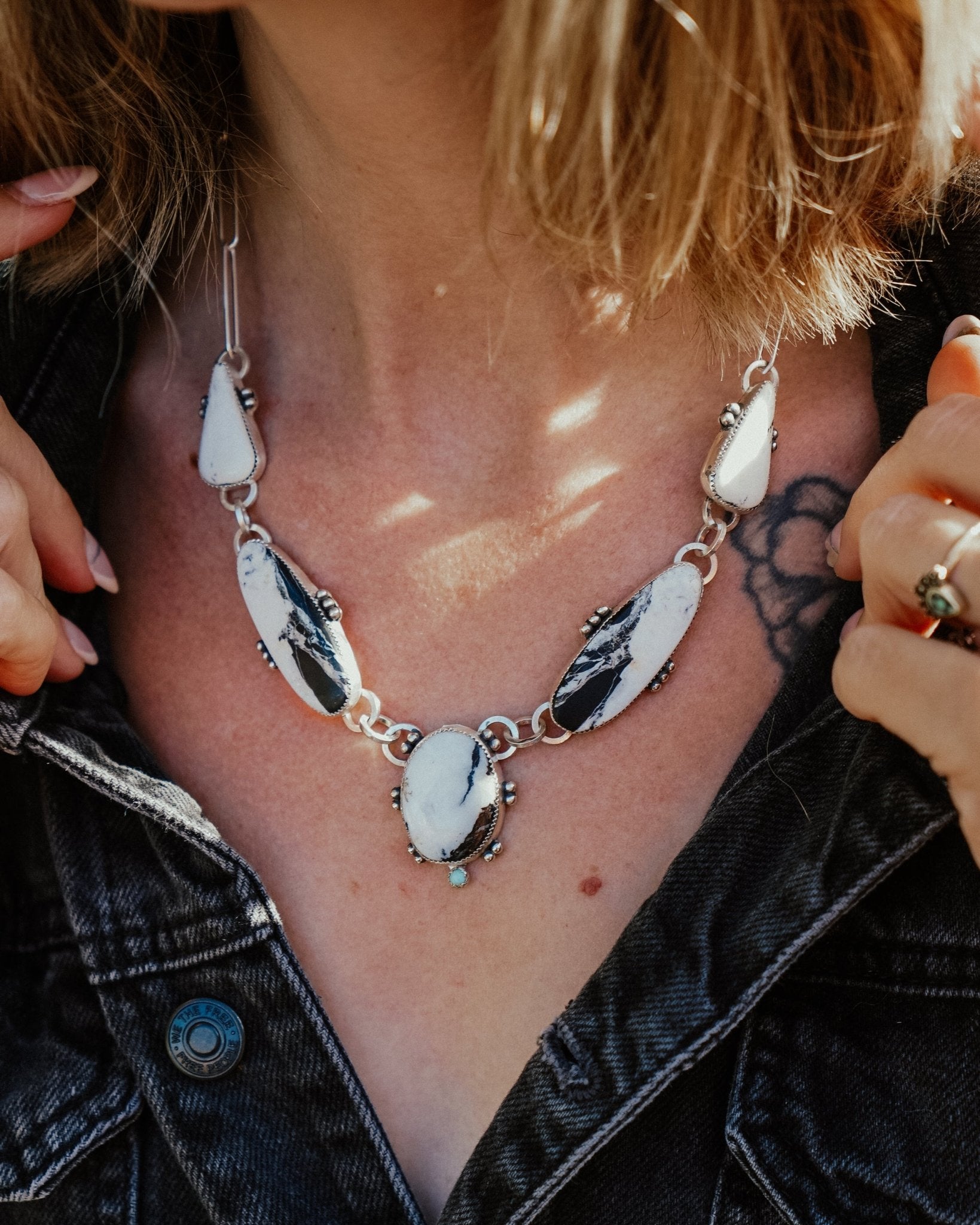 Statement Choker in White Buffalo - Golden Road Crafted