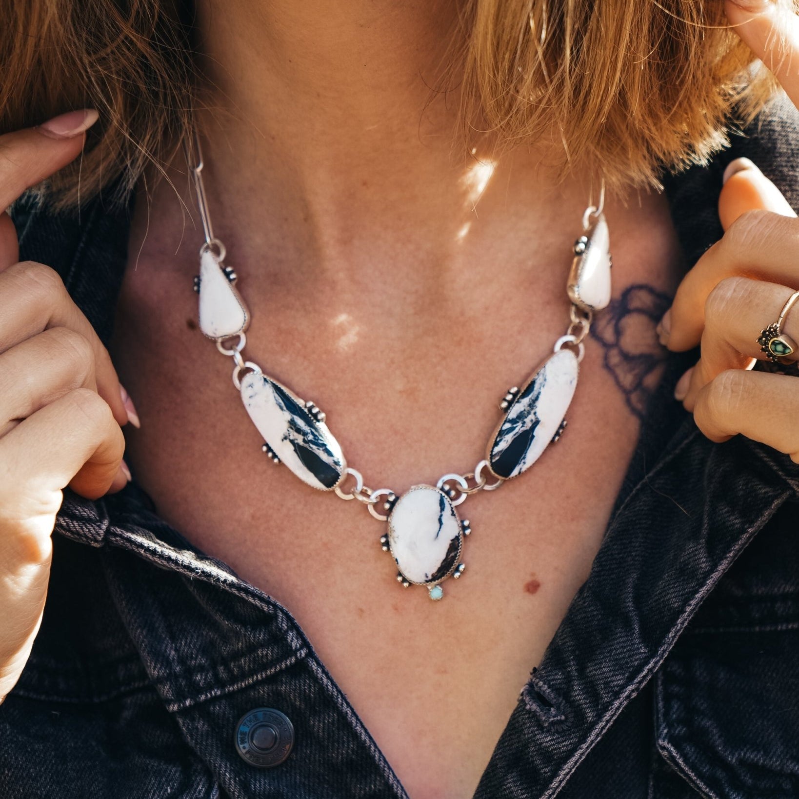 Statement Choker in White Buffalo - Golden Road Crafted