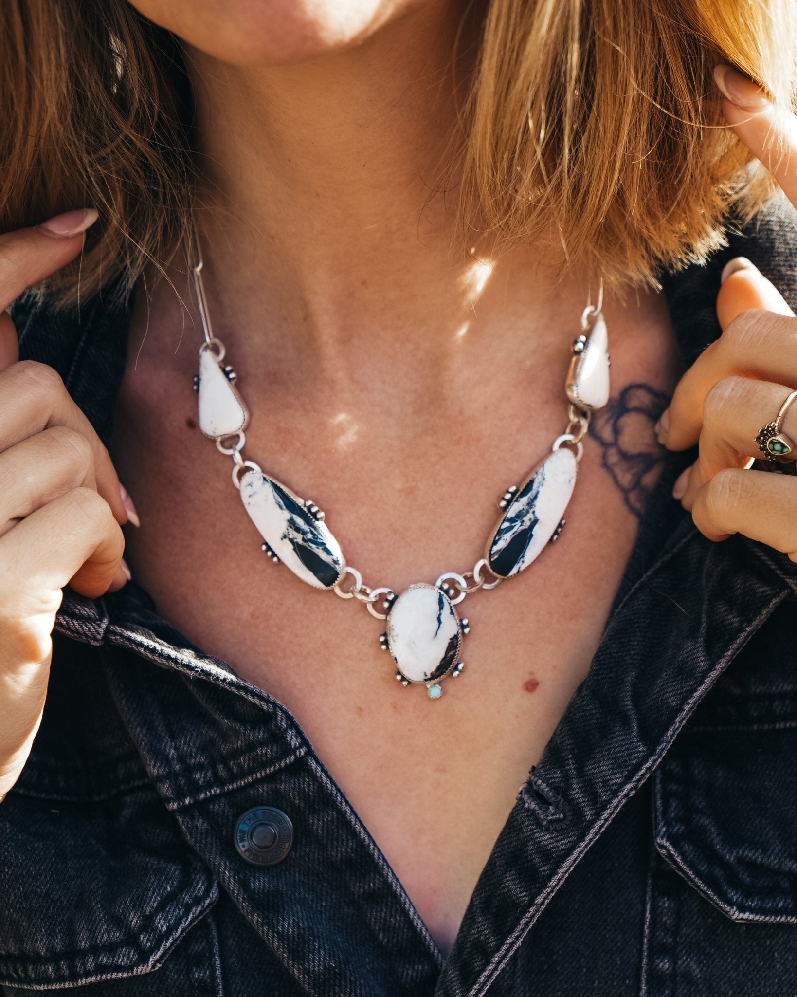 Statement Choker in White Buffalo - Golden Road Crafted