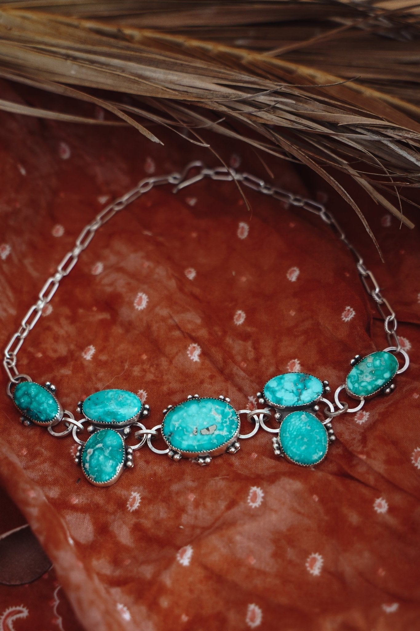 Statement Choker in Whitewater Turquoise - Golden Road Crafted