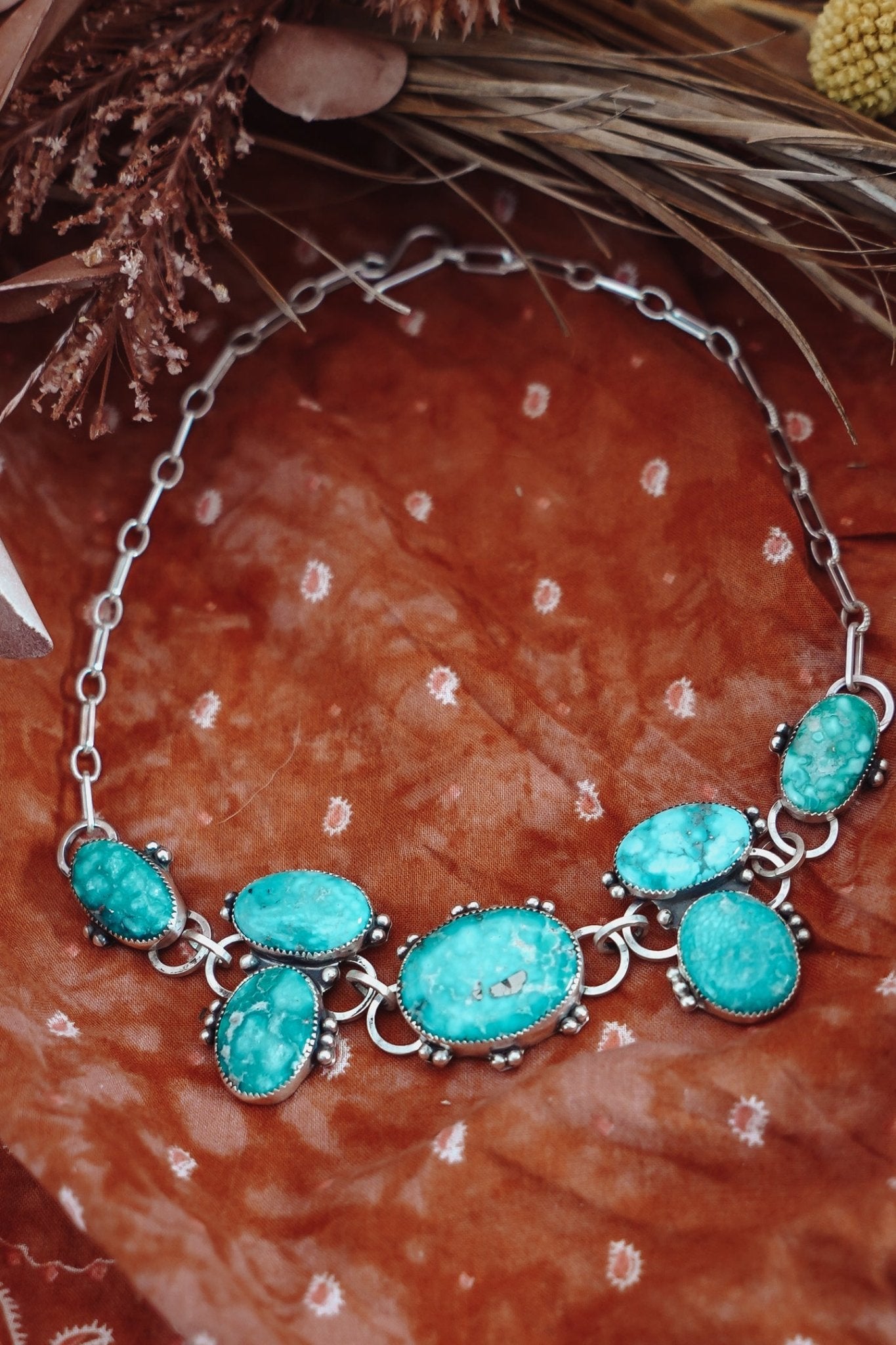 Statement Choker in Whitewater Turquoise - Golden Road Crafted