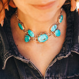 Statement Choker in Whitewater Turquoise - Golden Road Crafted