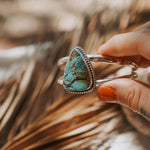 Statement Cuff in Blackjack Turquoise - Golden Road Crafted