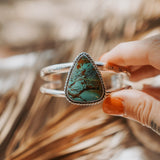 Statement Cuff in Blackjack Turquoise - Golden Road Crafted
